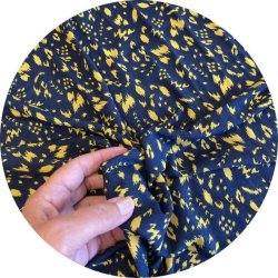 Viskosejersey (modal og tencel) med bladmnster, pr. m.