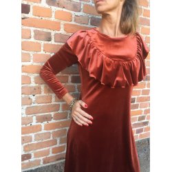 Onion 2077, Top/Kjole med volant til strikstof, str. xs-xl