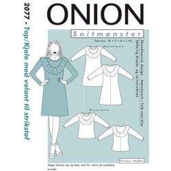 Onion 2077, Top/Kjole med volant til strikstof, str. xs-xl