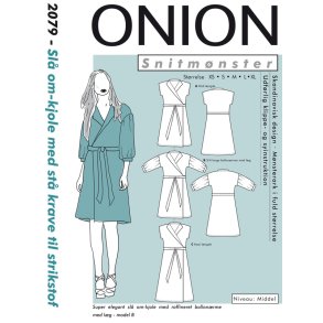 Onion 2079, Sl om-kjole med st krave til strikstof, str. xs-xl