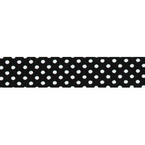 Skrbnd med prikker, sort/hvid, pr. m.