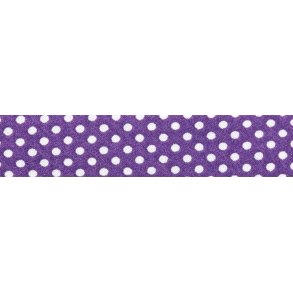 Skrbnd med prikker, lilla/hvid, pr. m.