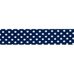 Skrbnd med prikker, bl/hvid, pr. m.