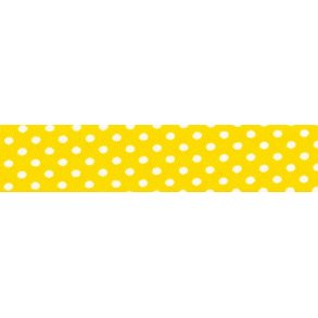 Skrbnd med prikker, gul/hvid, pr. m.