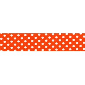 Skrbnd med prikker, orange/hvid, pr. m.