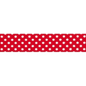 Skrbnd med prikker, rd/hvid, pr. m.