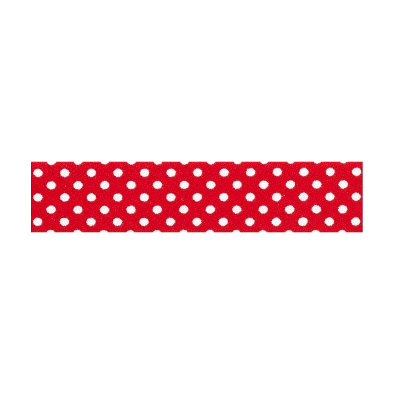 Skrbnd med prikker, rd/hvid, pr. m.