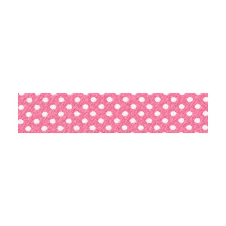 Skrbnd med prikker, rosa/hvid, pr. m.