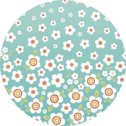 StofRest 1,8 m. Bomuldsstof med borderprint af margueritter