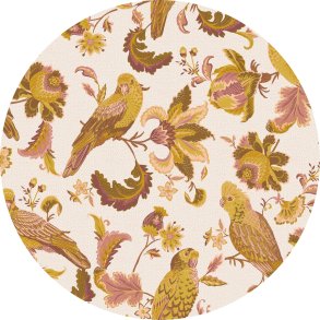 �kologisk Bomuldsstof med tropiske fugle