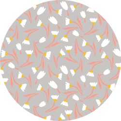 Kanvas stof med margueritter, lys gr�