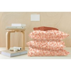 Kanvas stof med margueritter, lys gr�