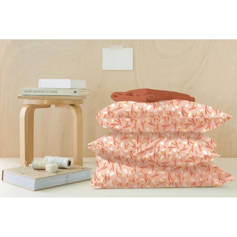 Kanvas stof med margueritter, lys gr�