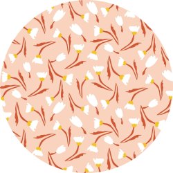 Kanvas stof med margueritter, pudderrosa