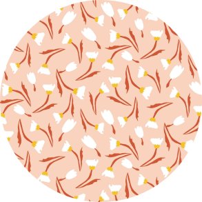 Kanvas stof med margueritter, pudderrosa