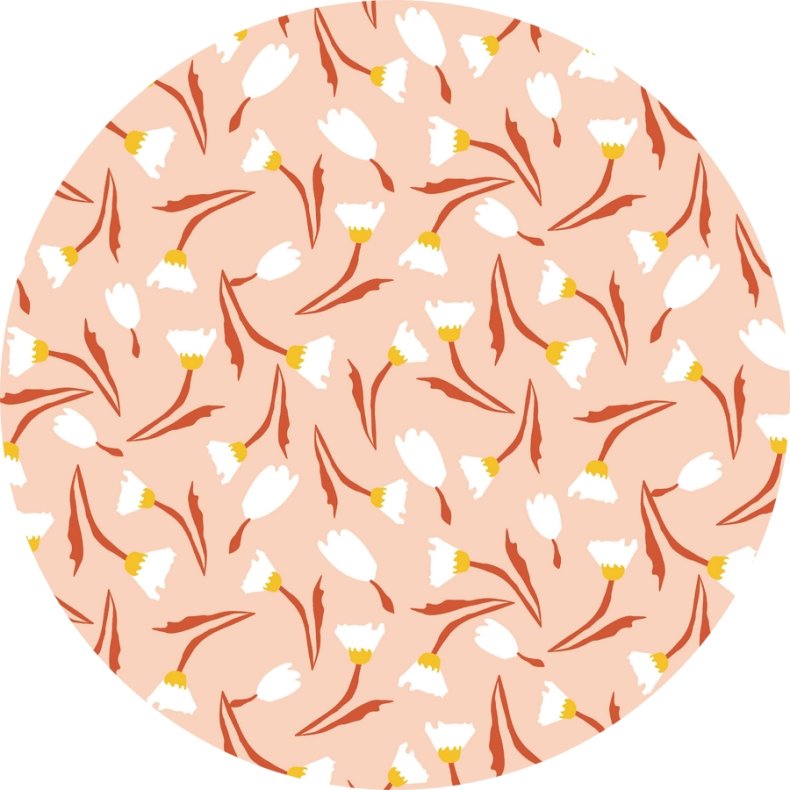 Kanvas stof med margueritter, pudderrosa