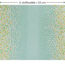 StofRest 1,8 m. Bomuldsstof med borderprint af margueritter