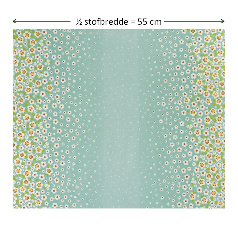 StofRest 1,8 m. Bomuldsstof med borderprint af margueritter