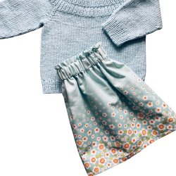 StofRest 1,8 m. Bomuldsstof med borderprint af margueritter