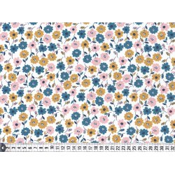 �kologisk Bomuldspoplin med sm� blomster