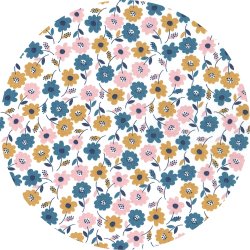 �kologisk Bomuldspoplin med sm� blomster