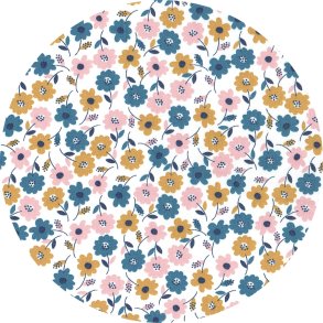 �kologisk Bomuldspoplin med sm� blomster