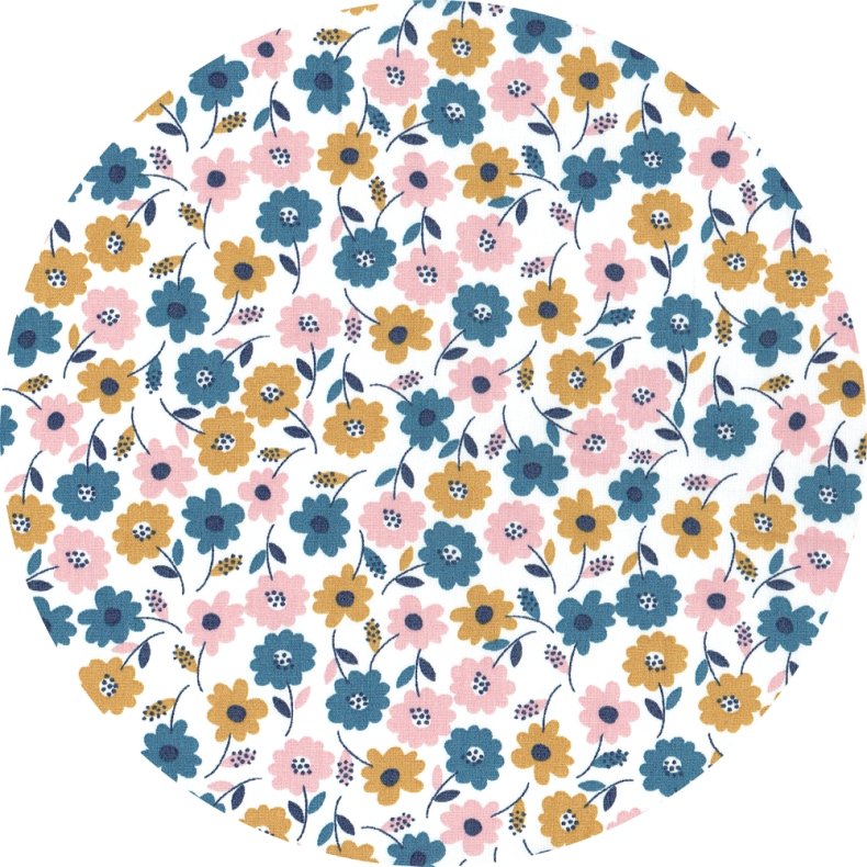 �kologisk Bomuldspoplin med sm� blomster