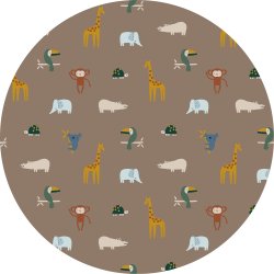 �kologisk bomuldsstof med zoo dyr