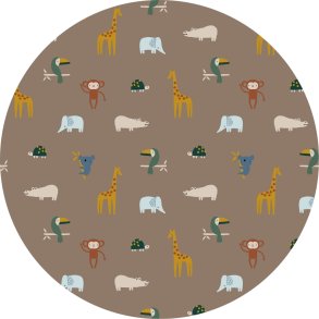 �kologisk bomuldsstof med zoo dyr