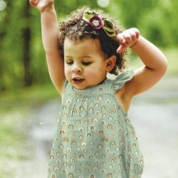 �kologisk Bomuldspoplin med regnbuer