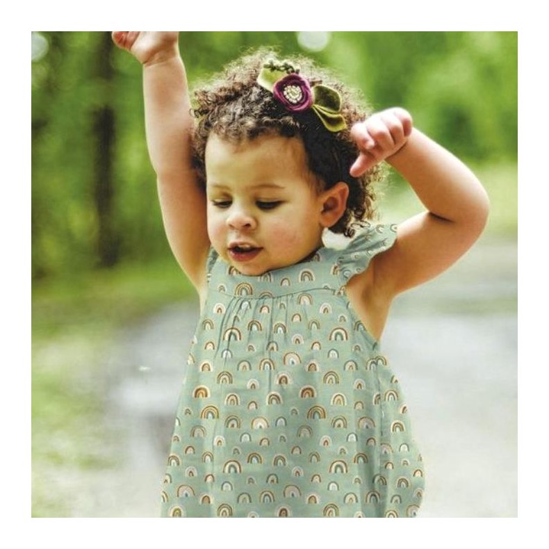 �kologisk Bomuldspoplin med regnbuer