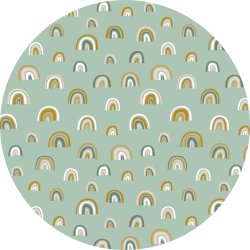 �kologisk Bomuldspoplin med regnbuer