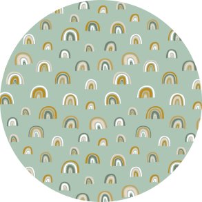 �kologisk Bomuldspoplin med regnbuer
