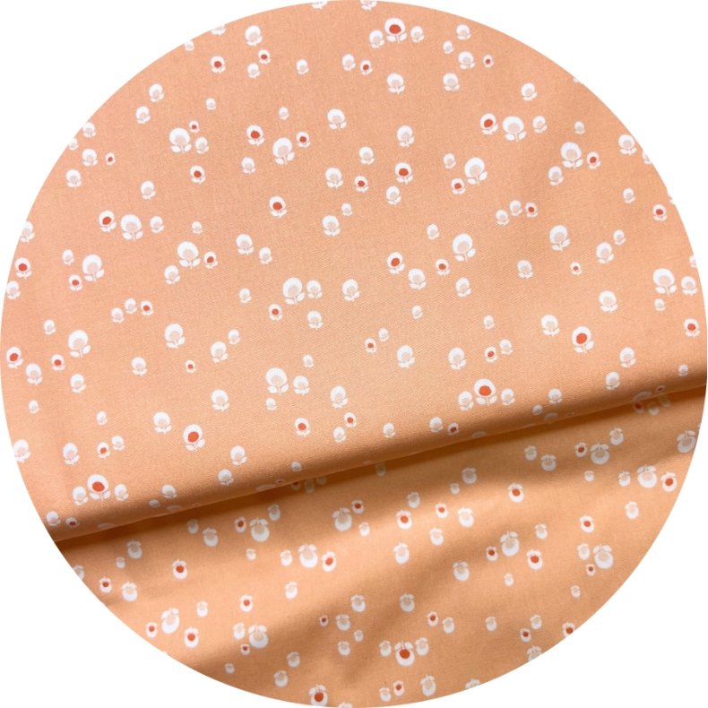 PIMA bomuldsstof, Spherical Buds Peach