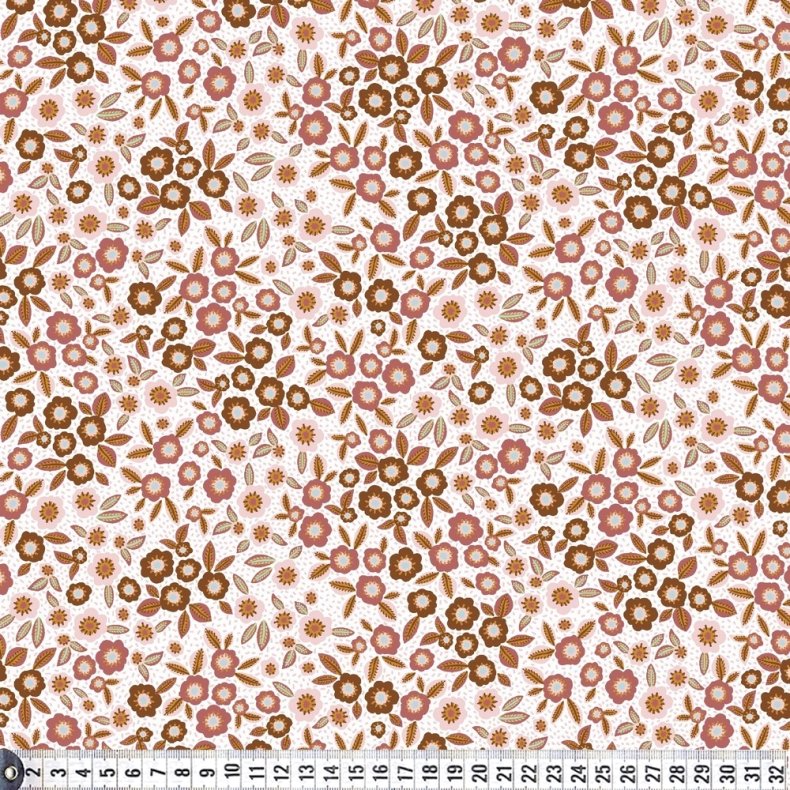 Bomuldspoplin med sm� blomster
