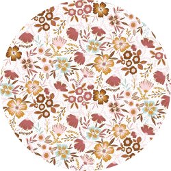 Bomuldspoplin med blomster