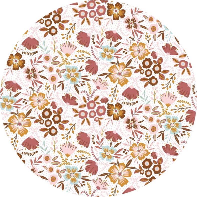 Bomuldspoplin med blomster