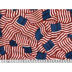 Bomuldsflonel stof amerikanske flag Stars and Stripes pr. m