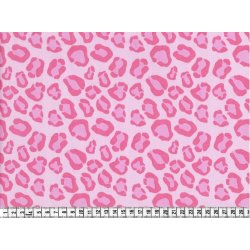 Bomuldsstof med leo-print i pink