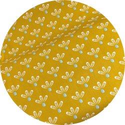 bomuldsstof med retro blomst