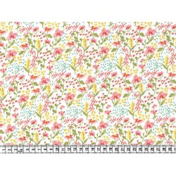 �kologisk Bomuldspoplin med sm� vilde blomster