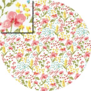 �kologisk Bomuldspoplin med sm� vilde blomster