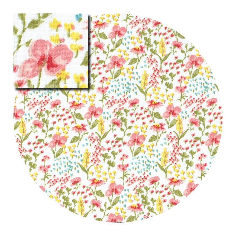 �kologisk Bomuldspoplin med sm� vilde blomster