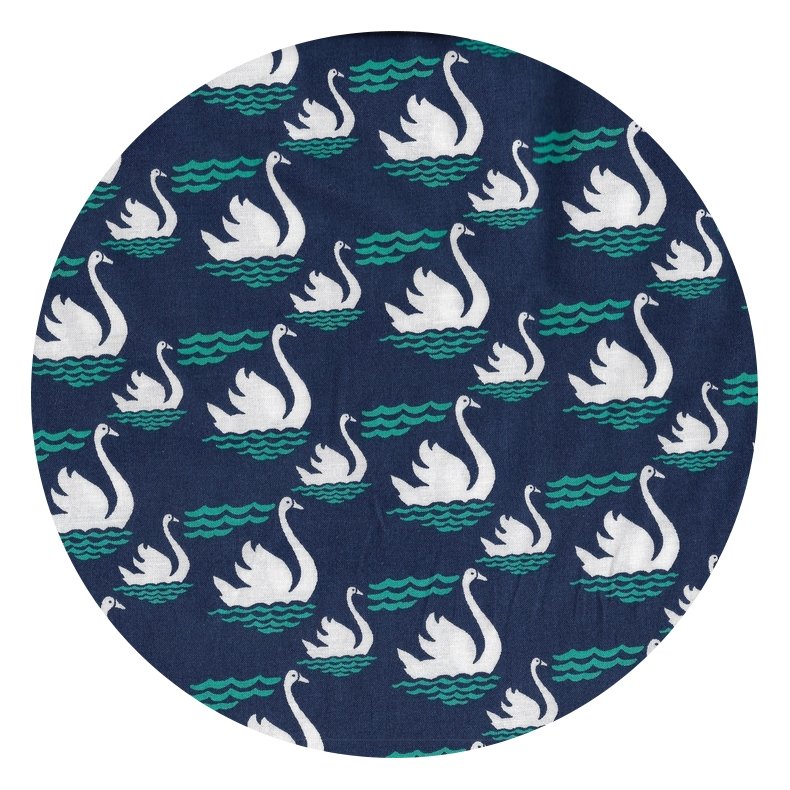 Bomuldsstof, Swan Dive, teal,  pr. m
