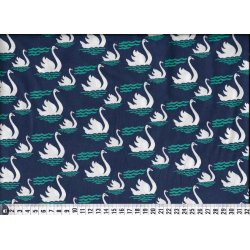 Bomuldsstof, Swan Dive, teal,  pr. m