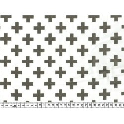 Stof, Swiss Cross in Grey, pr. m