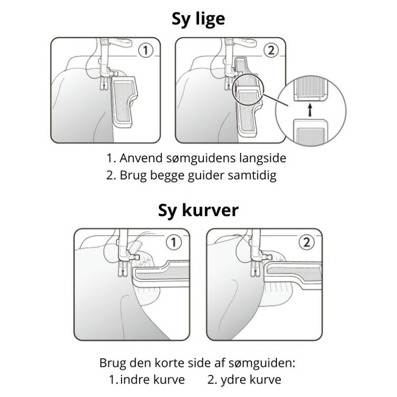 Clover sm guide til lige syninger.