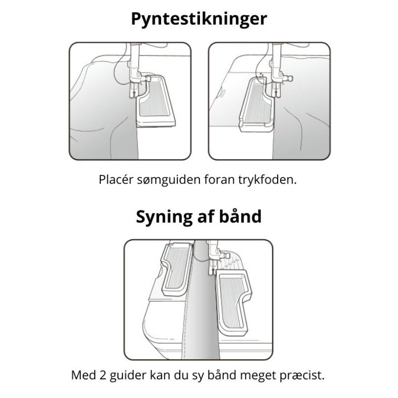Clover sm guide til lige syninger.