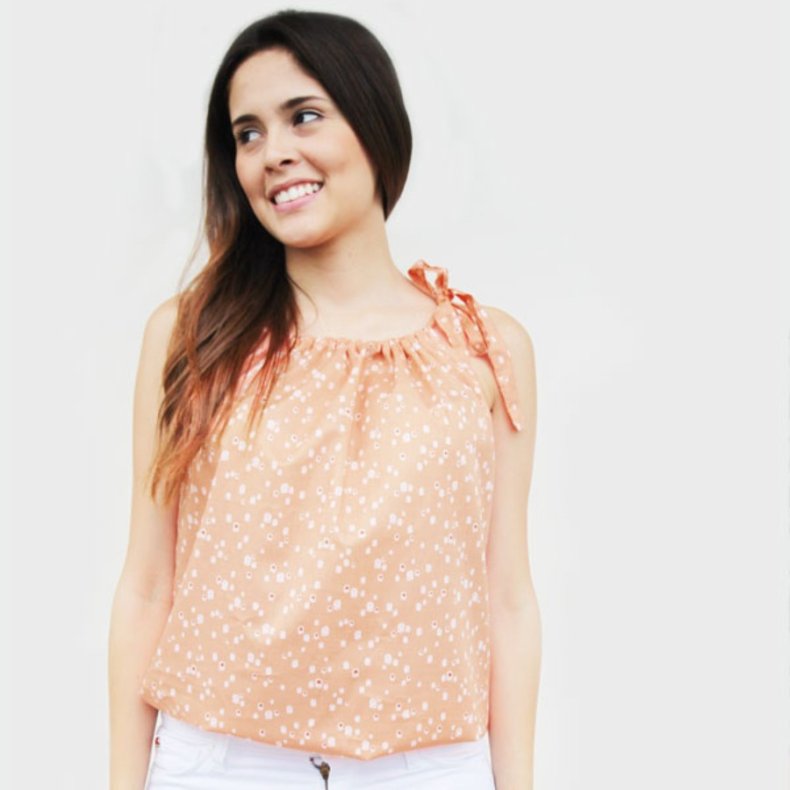 PIMA bomuldsstof, Spherical Buds Peach