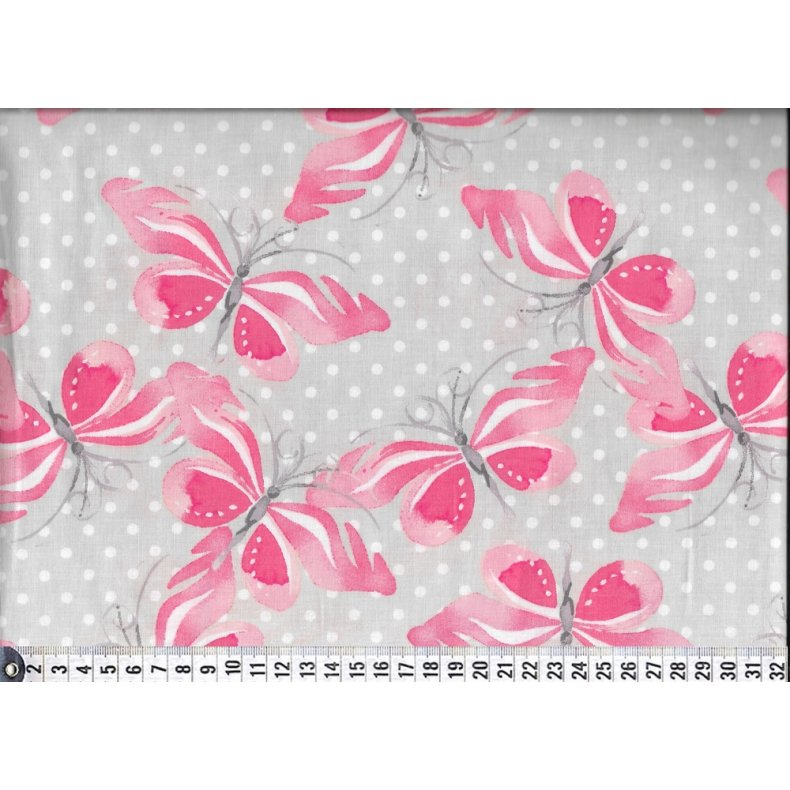 Bomuldsstof med sommerfugle. Daydream, pr. m.